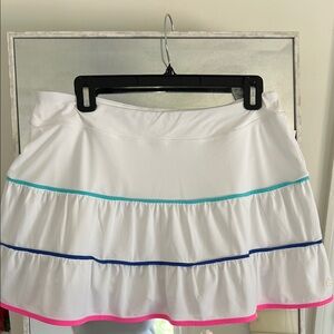 Lilly Pulitzer White Mini Skirt with Blue and Pink Trim